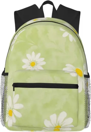 Daisies Pistachio Green Lightweight Packable Backpack Travel Casual Classic Durable Foldable Backpack For Men Women