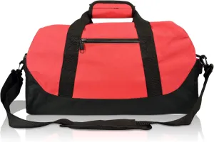DALIX 18" Two Tone Duffle Bag Medium Black Red Blue Gold Pink Purple Gray