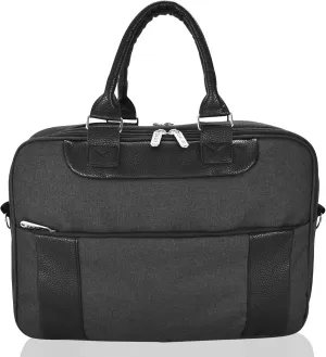 DALIX Mens Messenger Bag Travel Briefcase for Business Work Carry On in Black