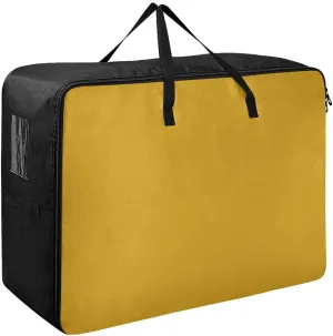 Dark Goldenrod Storage Bags Bedding Storage Containers with Handles Storage Organizer for Clothes, Bedding, Comforter