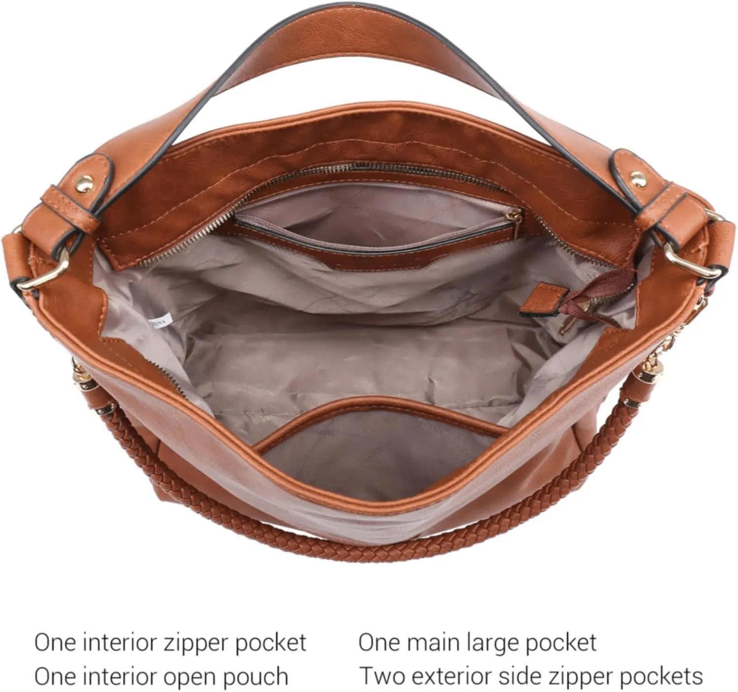 Dasein Hobo Handbags for Women Purses Vegan Leather Shoulder Bags Bucket Purse Large Tote Set with Long Strap