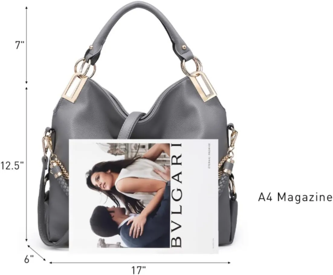 Dasein Purses for Women Vegan Leather Handbags Rhinestones Hobo Bags Tote Purse Shoulder Bag Ladies Handbag