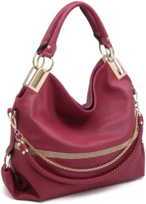 Dasein Purses for Women Vegan Leather Handbags Rhinestones Hobo Bags Tote Purse Shoulder Bag Ladies Handbag