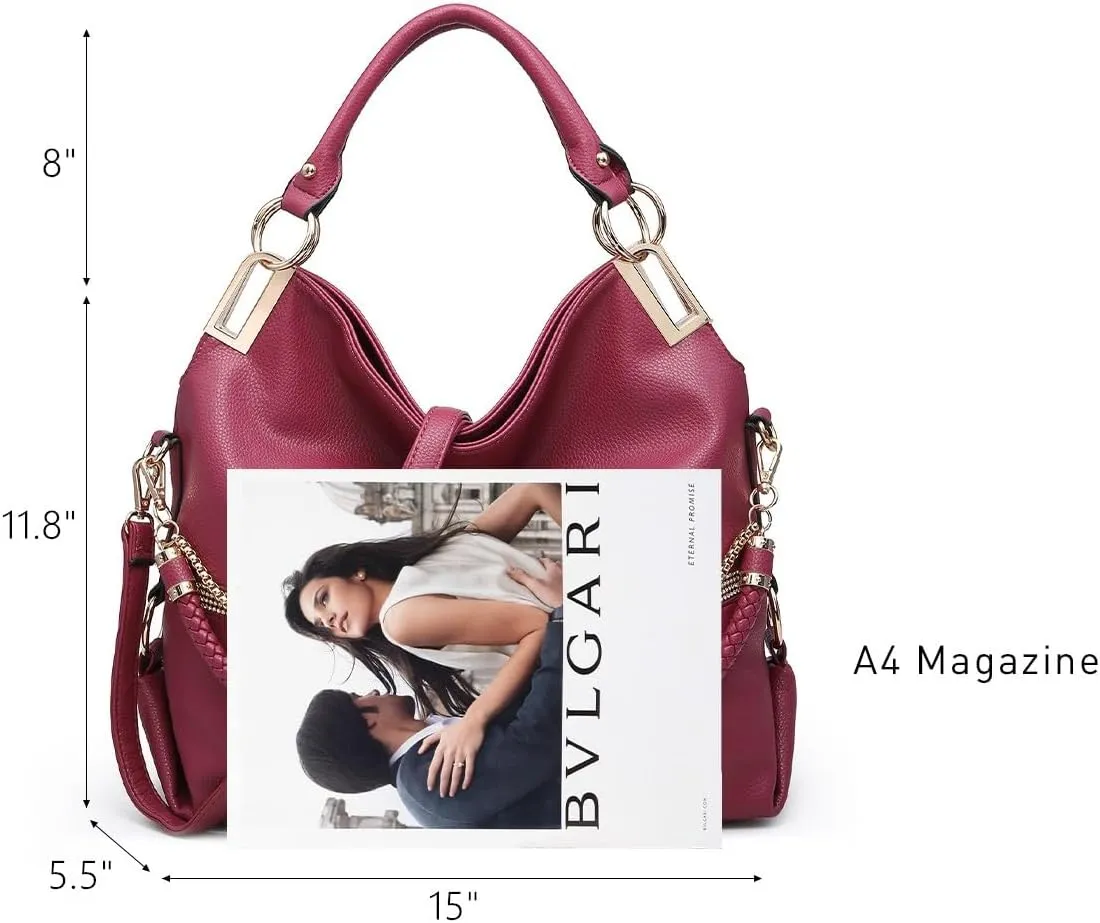 Dasein Purses for Women Vegan Leather Handbags Rhinestones Hobo Bags Tote Purse Shoulder Bag Ladies Handbag