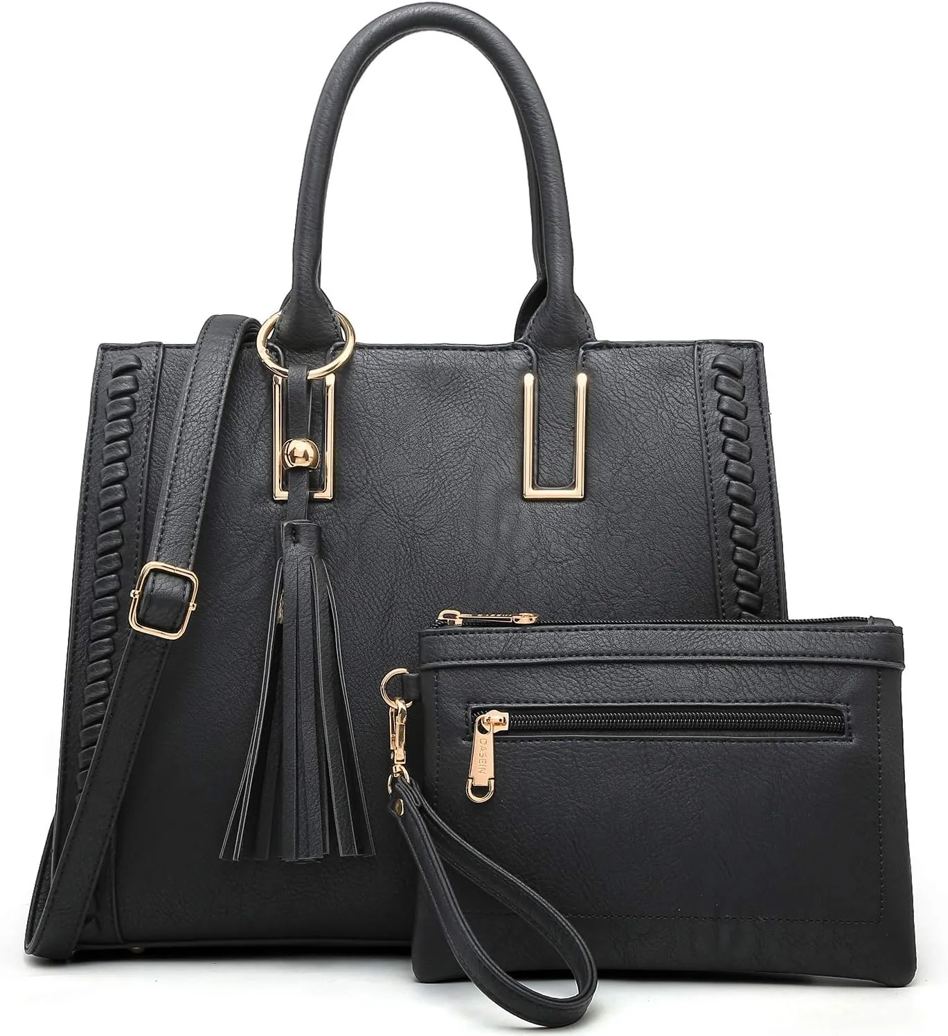 Dasein Purses Handbags for Women Satchel Vegan Leather Shoulder Bags Work Tote for Ladies with Matching Clutch