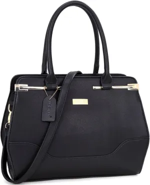 Dasein Women Satchel Purse Vegan Leather Top-handle Bag Work Tote Shoulder Handbag