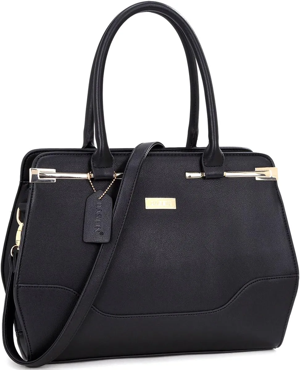 Dasein Women Satchel Purse Vegan Leather Top-handle Bag Work Tote Shoulder Handbag