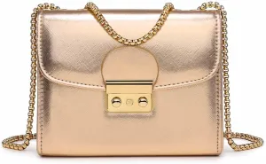 Dasein Women Small Crossbody Bag Designer Evening Bag Clutch Purse Handbag for Wedding/Prom/Party with Double Chain Strap