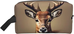 Deer head printing Print Toiletries Makeup and Daily Essentials Large Capacity Zippered Storage Travel Bag