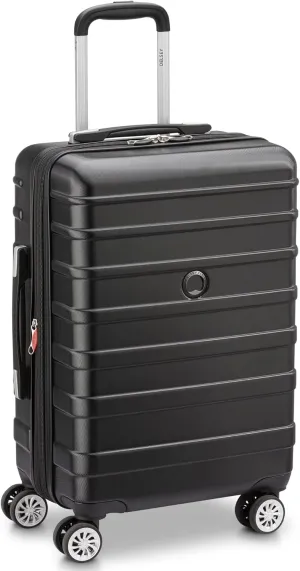 DELSEY PARIS Margot Hardside Luggage, Dual Wheel Spinners for Smooth Travel, Expandable with Spacious & Organizable compartments, Men and Women, Black, Carry-On 20-Inch