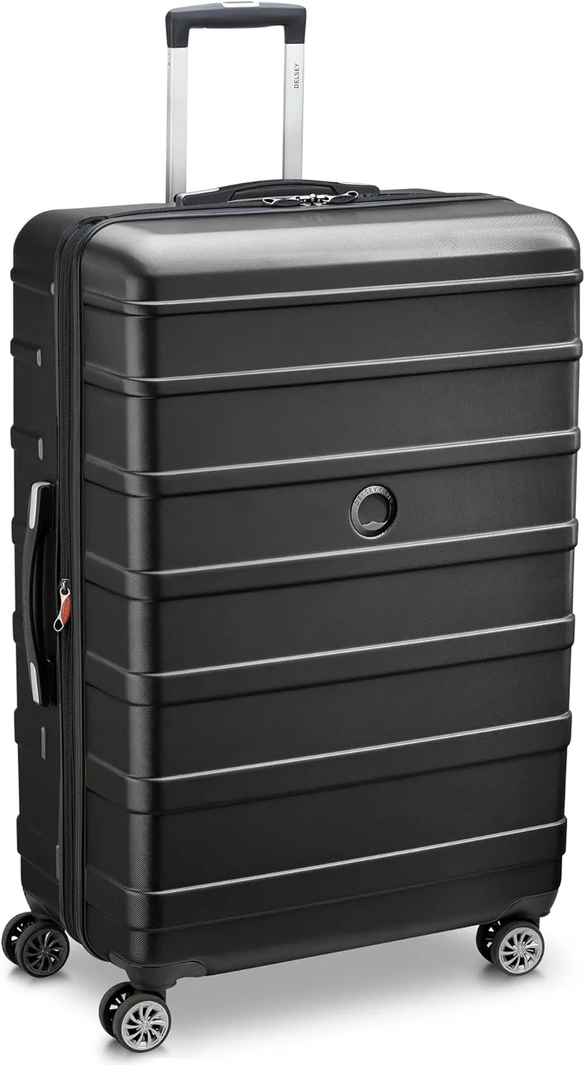 DELSEY PARIS Margot Hardside Luggage, Dual Wheel Spinners for Smooth Travel, Expandable with Spacious & Organizable compartments, Men and Women, Black, Large Check-In 28-Inch