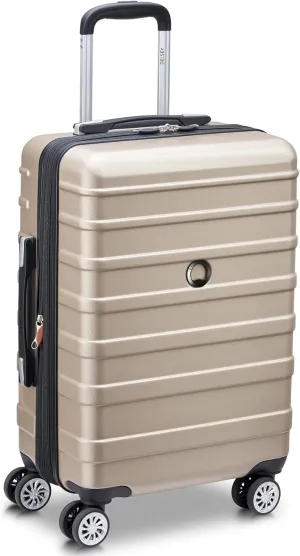 DELSEY PARIS Margot Hardside Luggage, Dual Wheel Spinners for Smooth Travel, Expandable with Spacious & Organizable compartments, Men and Women, Gold, Carry-On 20-Inch