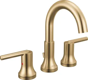 Delta Faucet Trinsic Widespread Bathroom Faucet 3 Hole, Gold Bathroom Faucet, Diamond Seal Technology, Metal Drain Assembly, Champagne Bronze 3559-CZMPU-DST