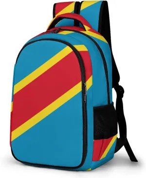 Democratic Republic of Congo Laptop Backpack Multiple Compartments Travel Backpack Casual Shoulder Bag Fashion Computer Bag for Work Shopping