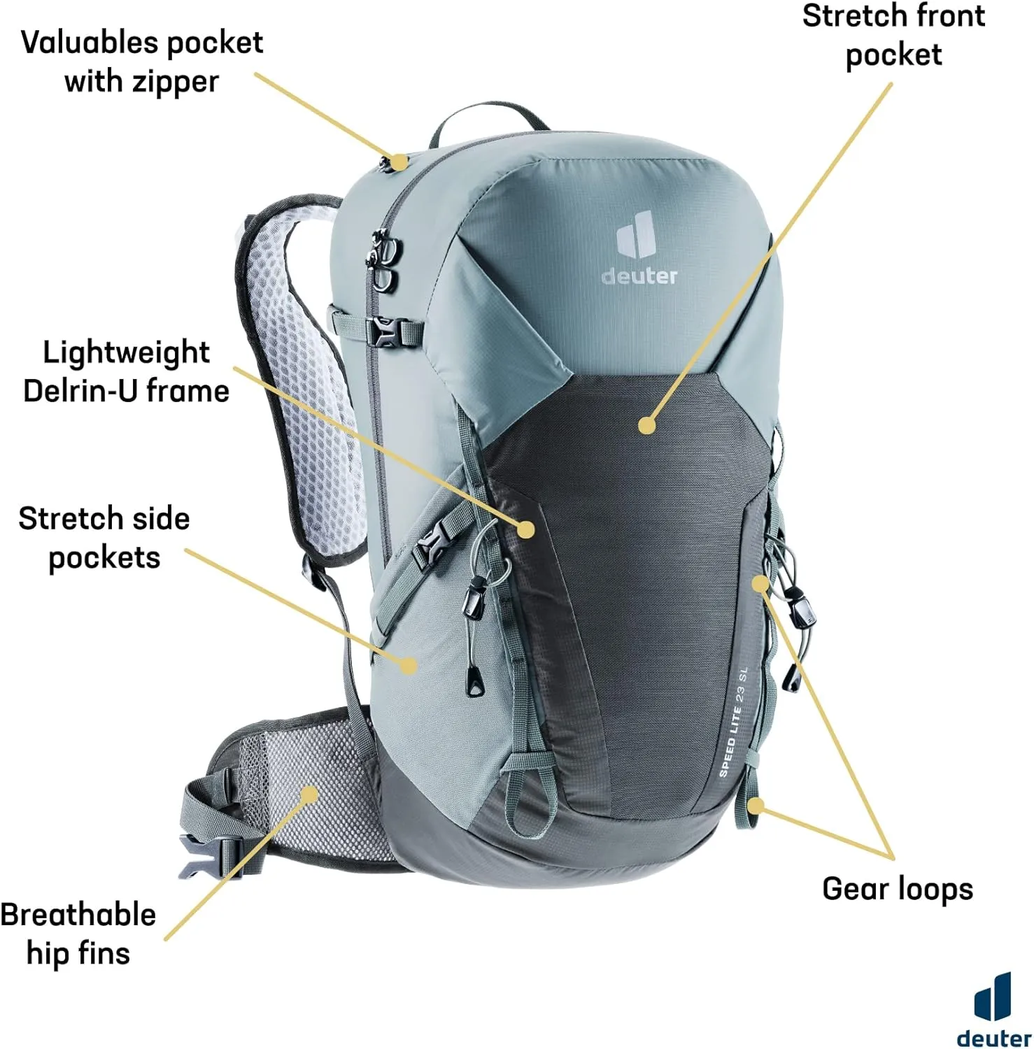Deuter Women's Speed Lite 23 SL, Shale-Graphite, 23L