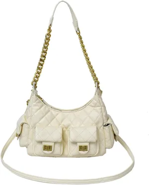 Diamond chain bags female niche design shoulder messenger handbags motorcycle bag casual underarm purses