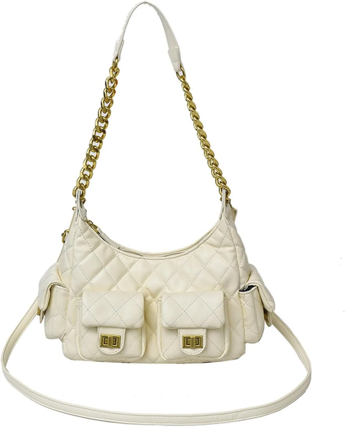 Diamond chain bags female niche design shoulder messenger handbags motorcycle bag casual underarm purses