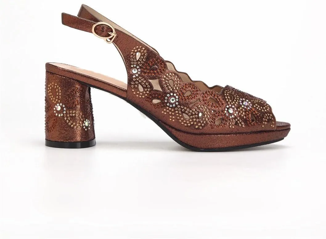 Diamond-Encrusted Peep Toe Wedding Sandals Champagne Luxury Purse Set