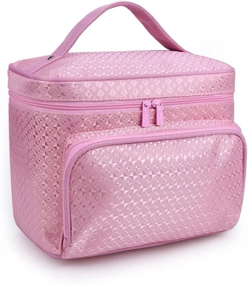 Diamond Lattice Big Cosmetic Bag Ladies Waterproof Professional Bath Products Washing Necessities Travel Agency Cosmetic(black-JoJo's Bizarre Adventure1)