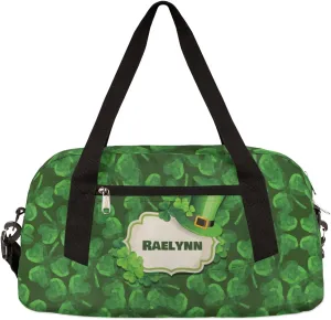 Diamond Lucky Clover Kids Duffel Bag for Girls Boys Teens, Custom Name Dance Bag Overnight Small Duffel Bag Carry On Weekend Sports Gym Travel Bag for School Practice Gymnastics Ballet