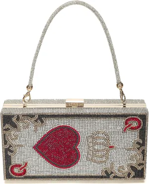 Diamond Sliver Crystal Evening Bag Rhinestone Bling Money Purses Poker Card Handbags Clutch For Party.