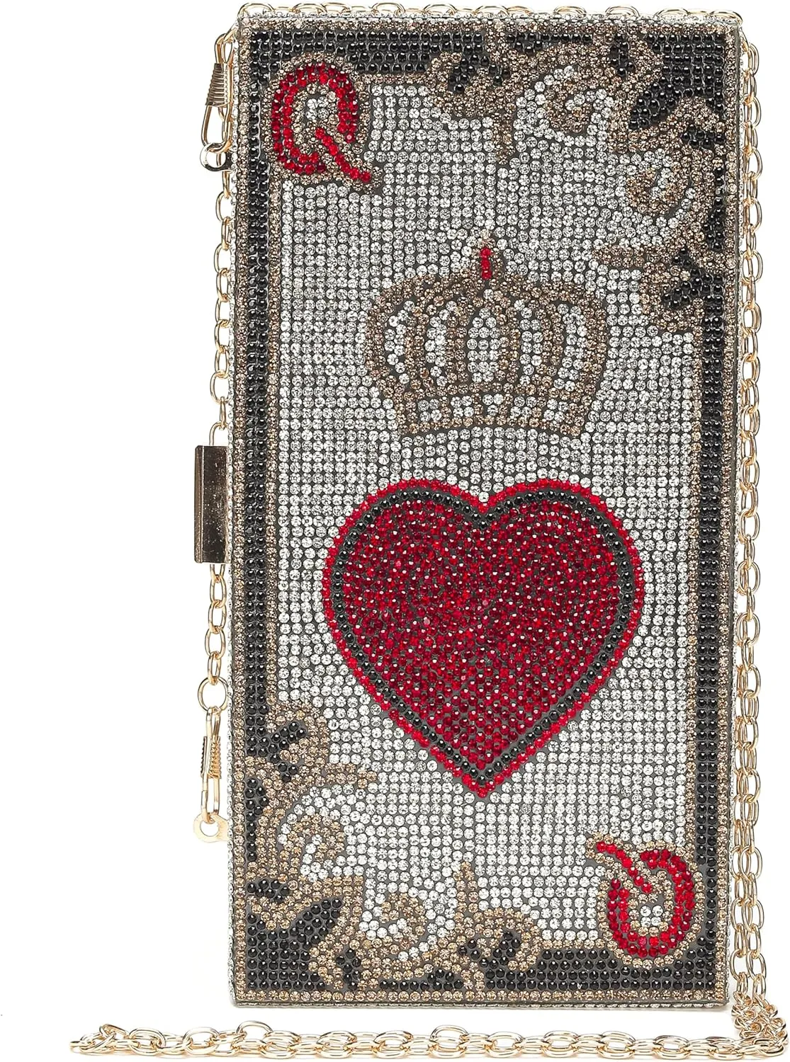 Diamond Sliver Crystal Evening Bag Rhinestone Bling Money Purses Poker Card Handbags Clutch For Party.