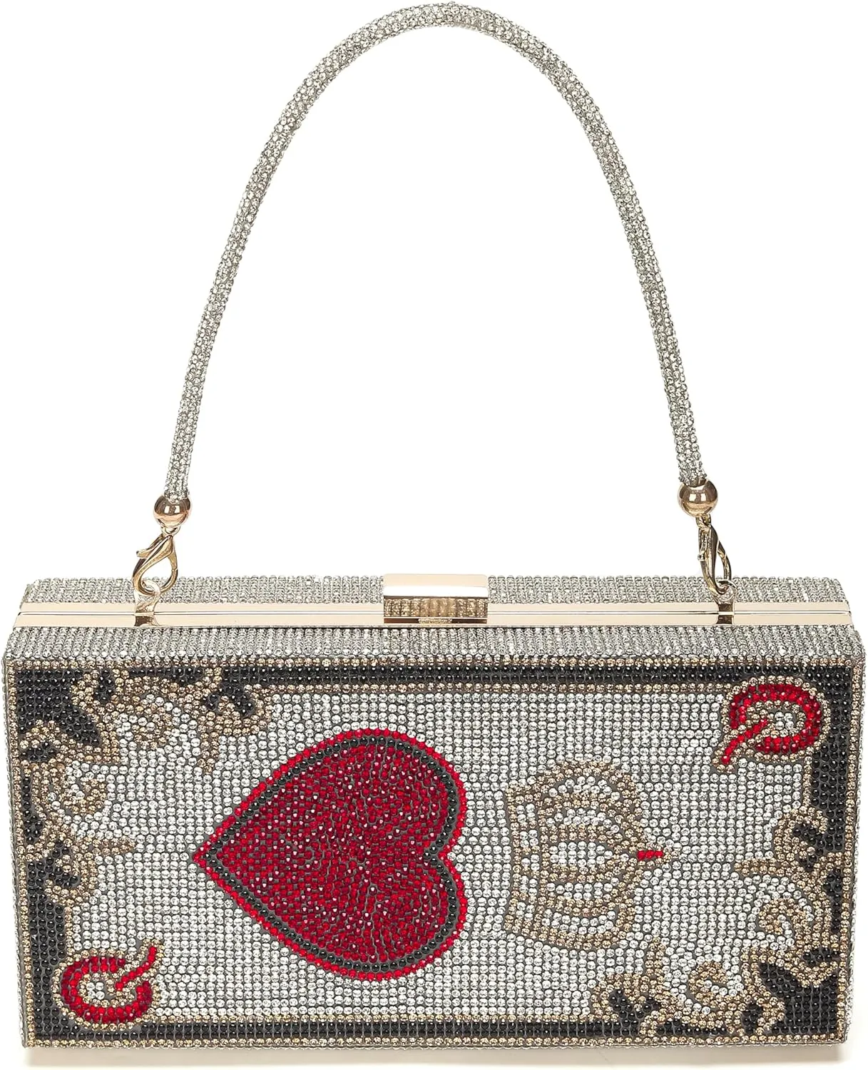 Diamond Sliver Crystal Evening Bag Rhinestone Bling Money Purses Poker Card Handbags Clutch For Party.