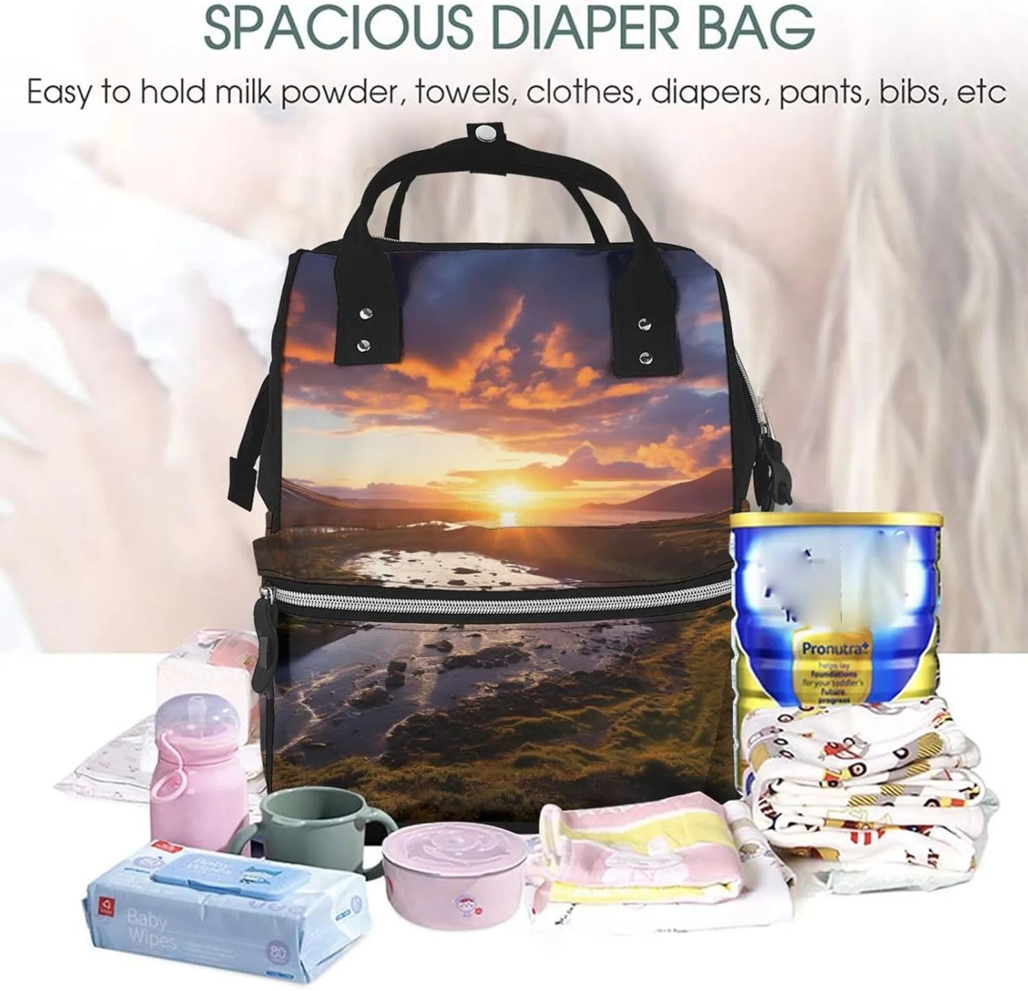 Diaper Bag Backpack Beautiful Sunrise Nappy Backpack Maternity Baby Nappy Bag Changing Bags for Travel