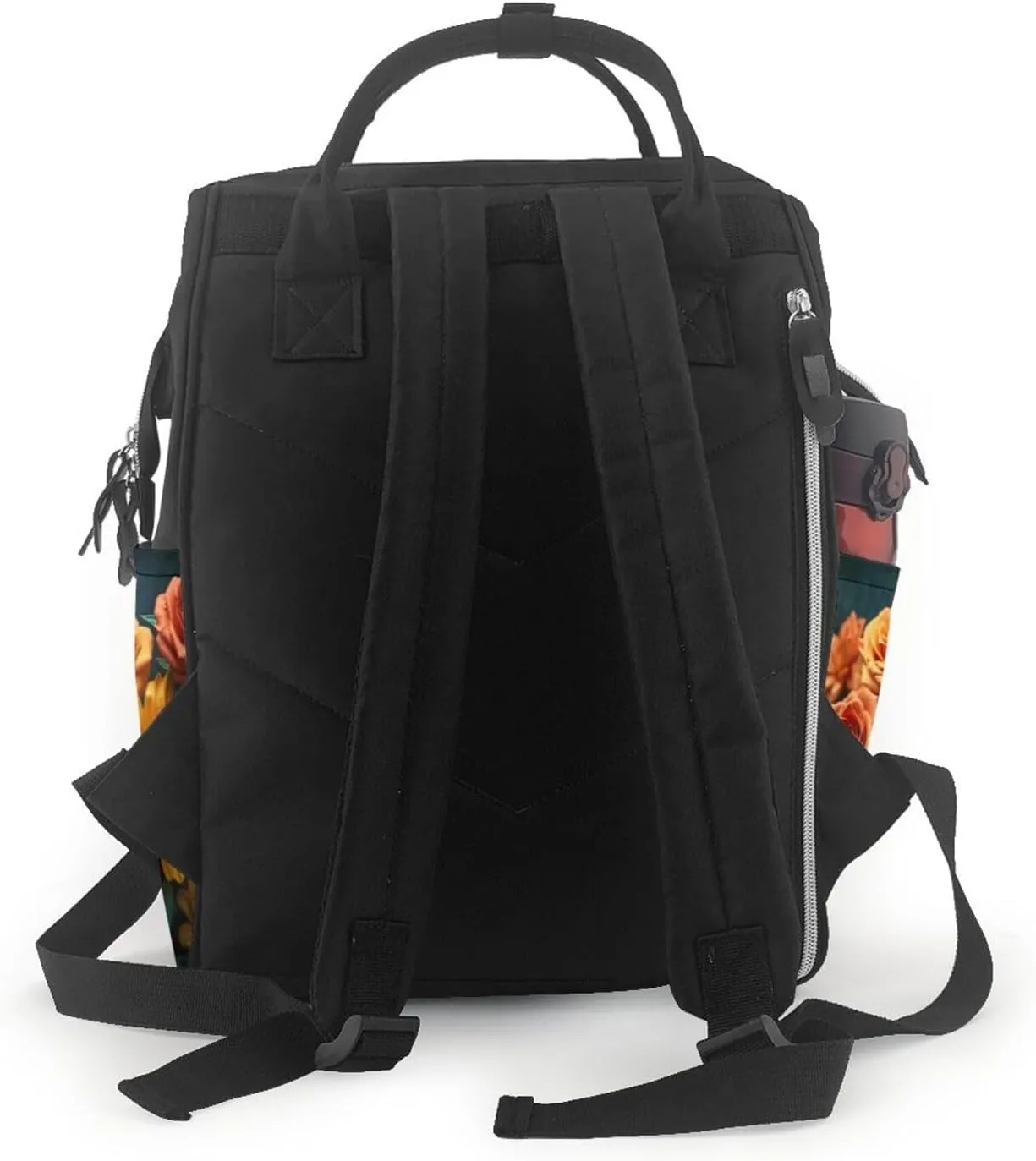 Diaper Bag Backpack Sunflower and Rose Nappy Backpack Maternity Baby Nappy Bag Changing Bags for Travel