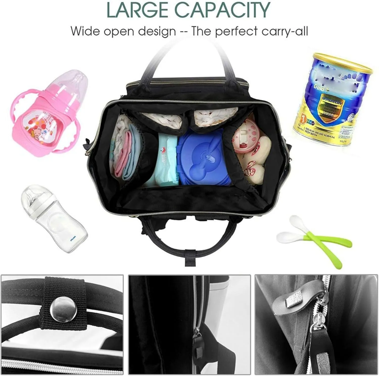 Diaper Bag Backpack Sunflower and Rose Nappy Backpack Maternity Baby Nappy Bag Changing Bags for Travel