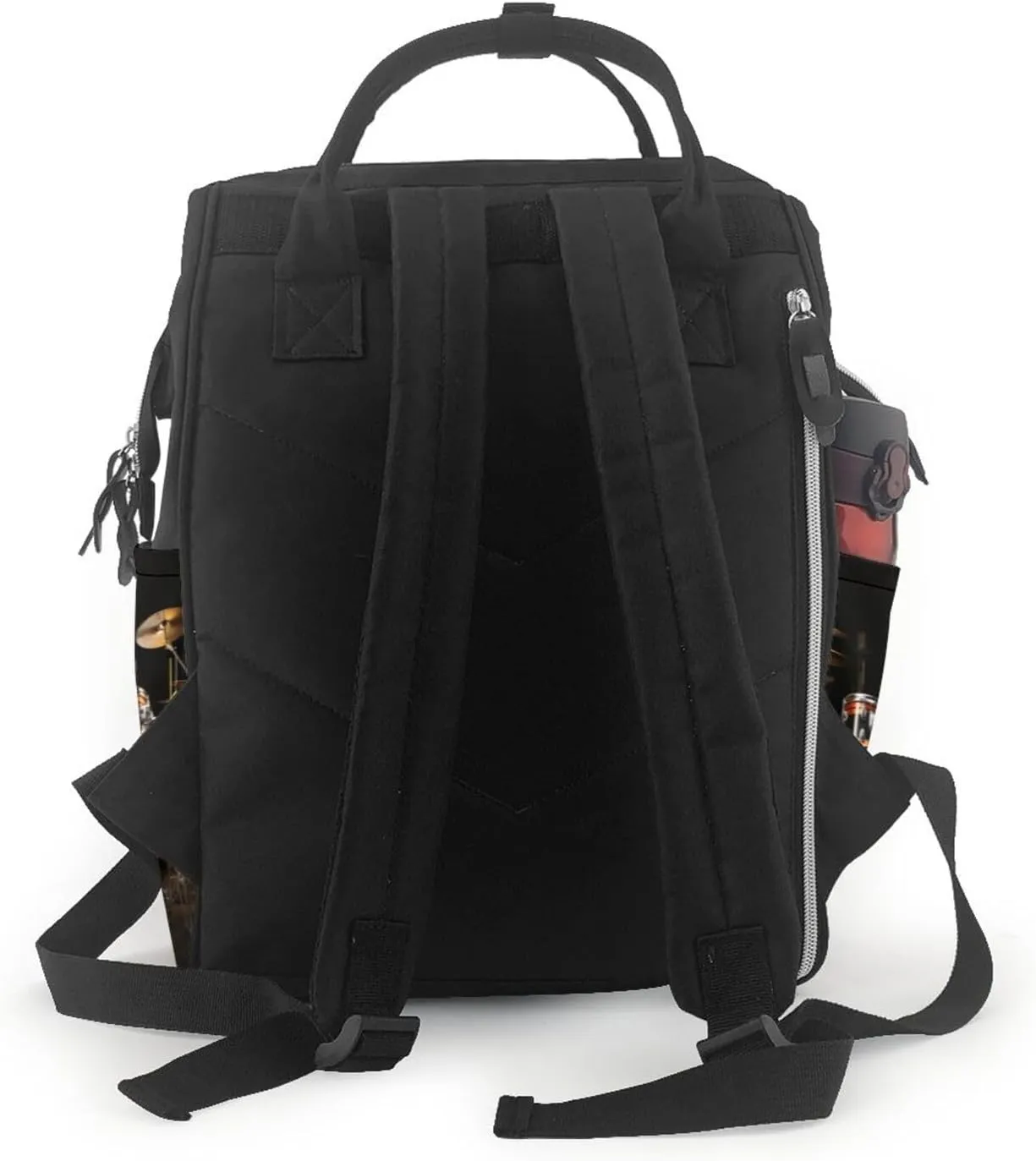 Diaper Bag Nappy Backpack Baby Bag Opossum and Roses Mummy Backpack Multifunction Changing Bags for Travel, Drum Set, One Size