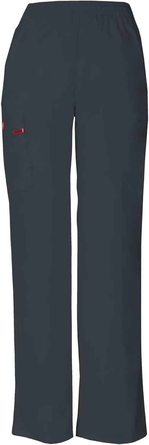 Dickies EDS Signature Scrubs for Women, Elastic Waist Pull-On Cargo Pants for Women in Soft Brushed Poplin 86106