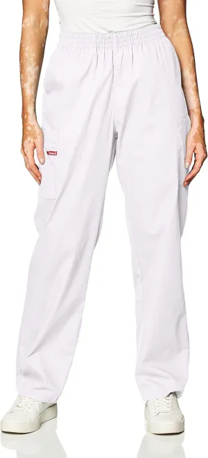 Dickies EDS Signature Scrubs for Women, Elastic Waist Pull-On Cargo Pants for Women in Soft Brushed Poplin 86106