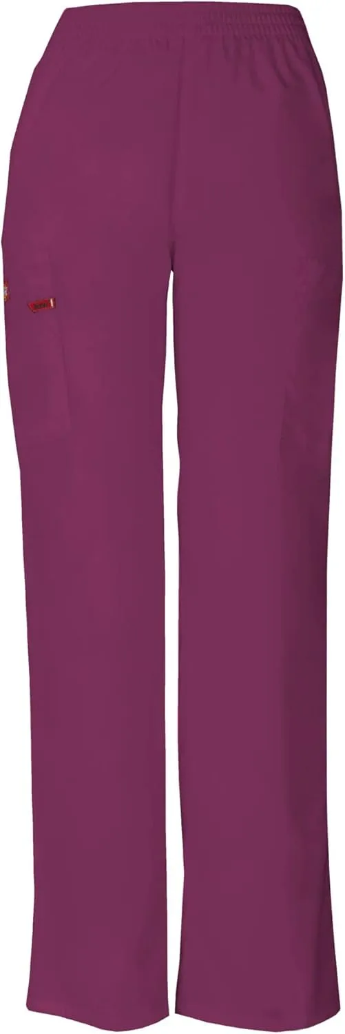 Dickies EDS Signature Scrubs for Women, Elastic Waist Pull-On Cargo Pants for Women in Soft Brushed Poplin 86106