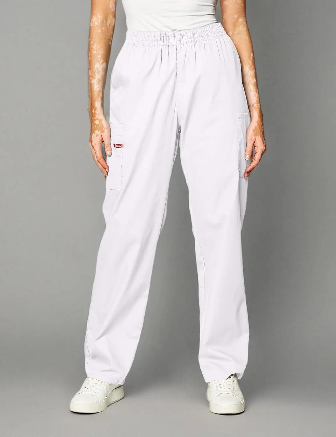 Dickies EDS Signature Scrubs for Women, Elastic Waist Pull-On Cargo Pants for Women in Soft Brushed Poplin 86106