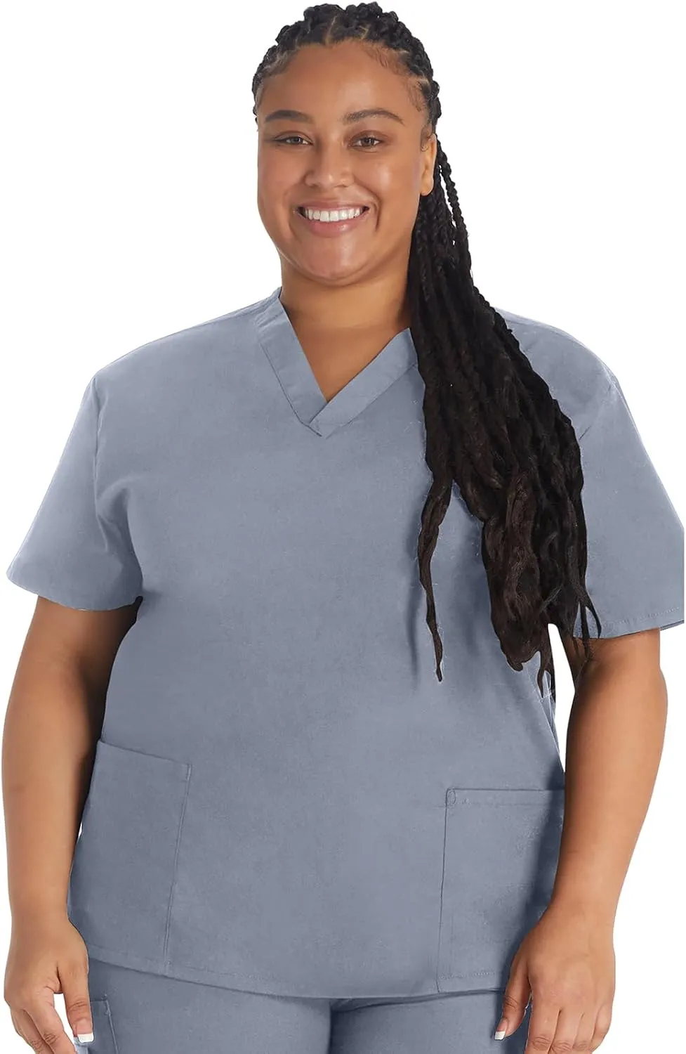 Dickies Women's V-Neck Scrub Top with 3 Pockets and Side Vents - 86706