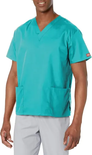 Dickies Women's V-Neck Scrub Top with 3 Pockets and Side Vents - 86706