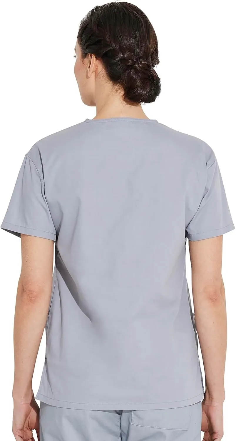 Dickies Women's V-Neck Scrub Top with 3 Pockets and Side Vents - 86706