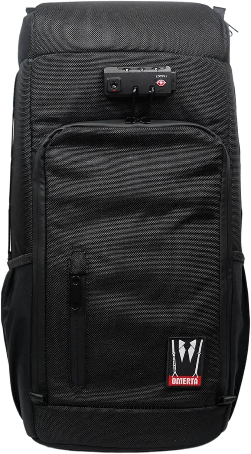 Dime Bags - The Omerta Wiseguy, Spill-Proof Zippers, Removable Padded Insert, Secret Pocket, Durable, Carbon-Filtered Technology, TSA Combo Lock (Black)