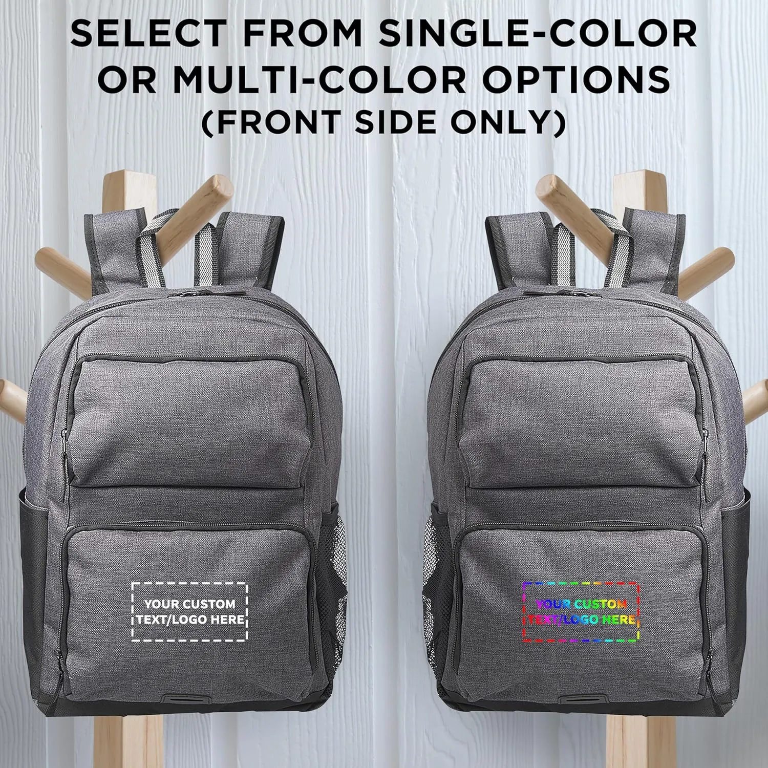 DISCOUNT PROMOS Custom Clemson Multi Purpose Backpacks Set of 6, Personalized Bulk Pack - Versatile Use, Durable, Ideal for Academic, Travel, Outdoor - Grey