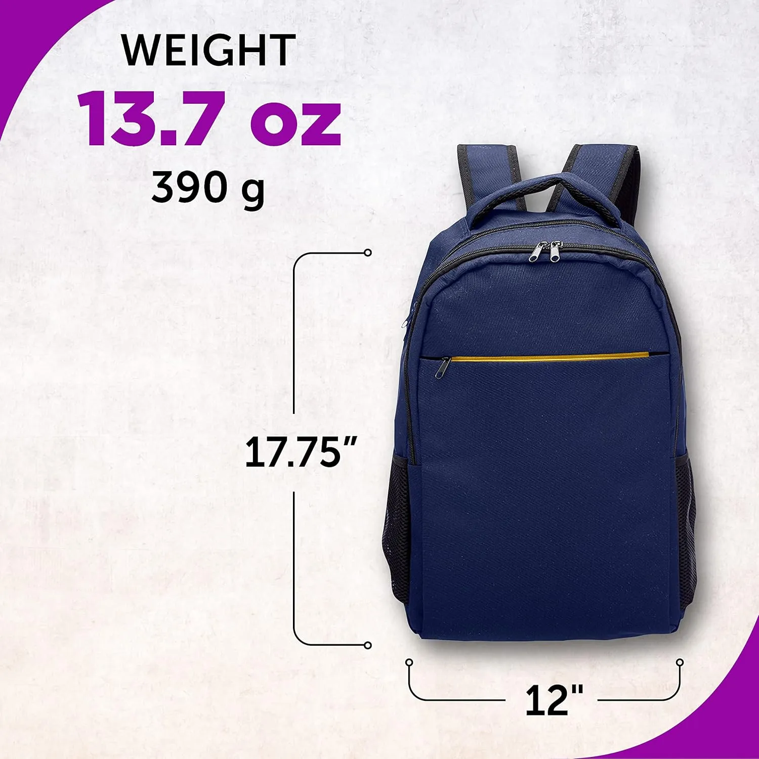 DISCOUNT PROMOS Tempe Backpacks with Laptop Pocket Set of 6, Bulk Pack - Bring Everywhere You Go, Perfect for Travellers, Employees and for Everyday Use - Navy Blue