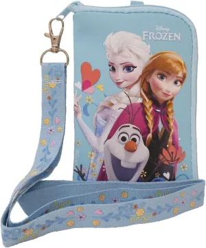 Disney Frozen Elsa Anna and Olaf Snow Blue Lanyard with Detachable Coin Purse