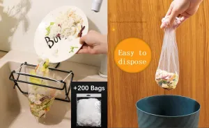 Disposable Kitchen Sink Strainer Filter | Foldable Iron Holder | Sink Strainer Mesh Bag | Sink Filter Rack, Kitchen Sink Food Catcher, Kitchen Food Garbage, Kitchen Leftover Collector