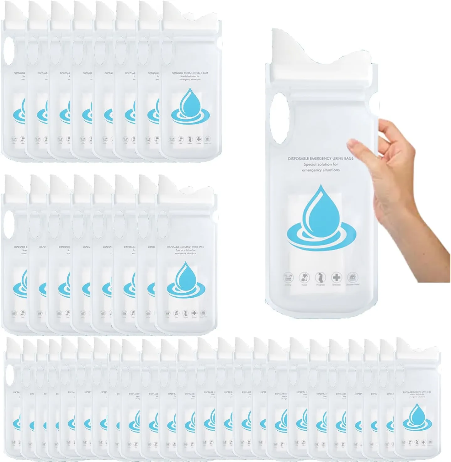 Disposable Urine Bag 40PCS， Pee Bags for Travel,Urine Bottle,Emergency Urine Bag for Kids,700CC Urine Bag for Travel Traffic Jams Outdoors Long-Distance Transport,Camping Toilet, Pee Bottles