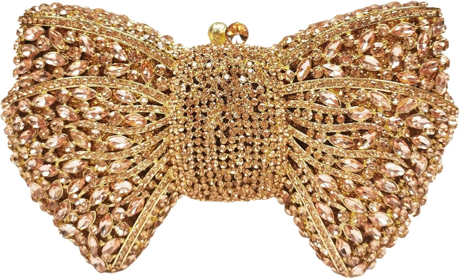 DJBM Sweet Bow Rhinestone Crystal Evening Clutch Bright Deluxe Diamond Handbag for Women Formal Party