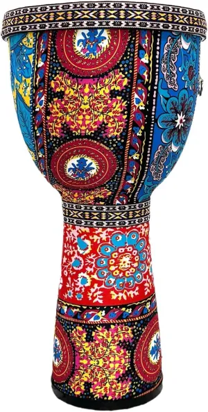 Djembe Drum Bongo ，Goblet Drum Made Of Goat Leather Drum Head, Hand Painted Cloth, West African Style Hand Drum, Gift For Kids & Adult Beginners (D)