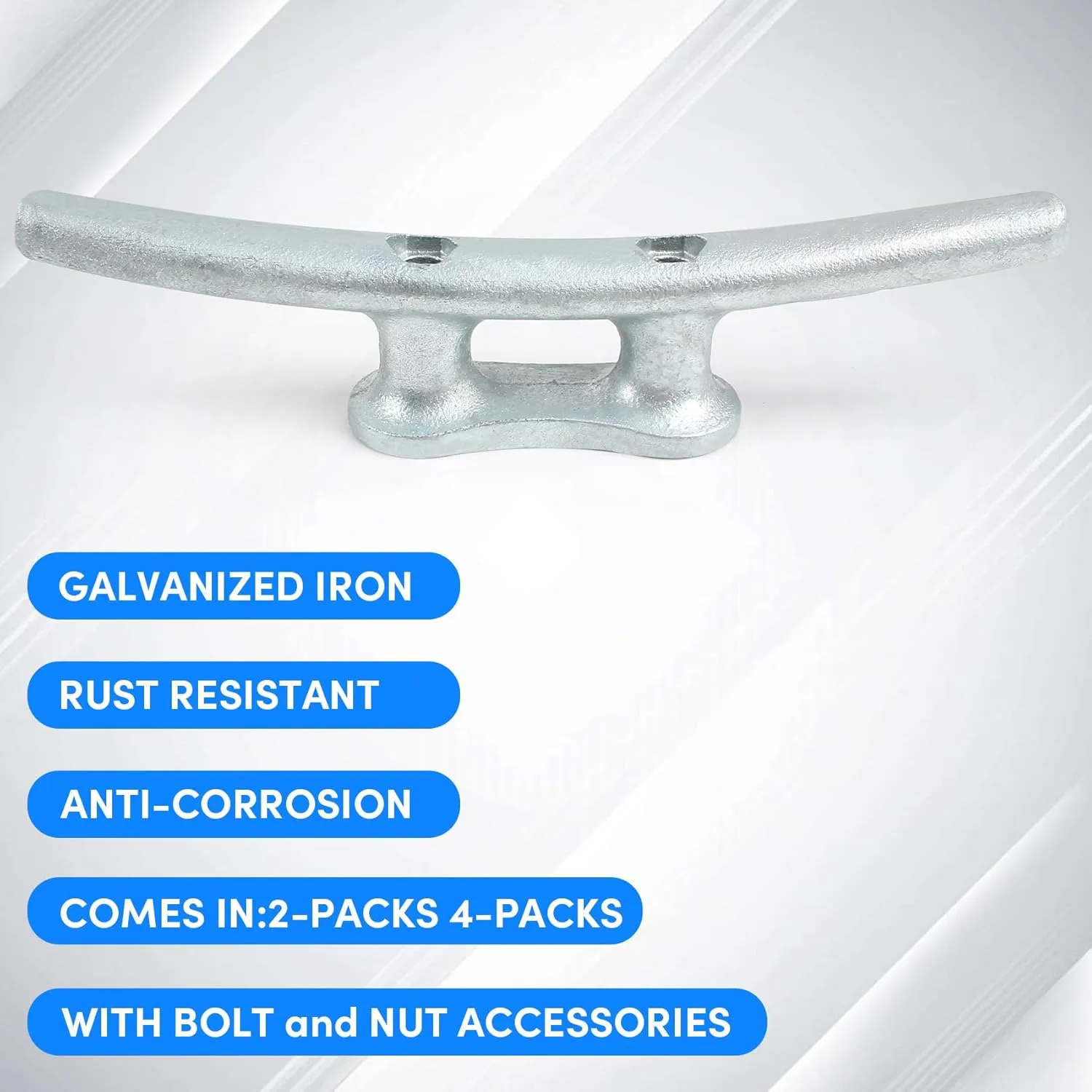 Dock Cleats 4/6/8/10 inch (4 Sizes), Boat Cleats with Hardware, Boat Dock Cleats Rope Cleats, Ideal for Boat Deck Yacht Kayak Dock or Home Decoration（2, 5, 4, 6,10 Pack