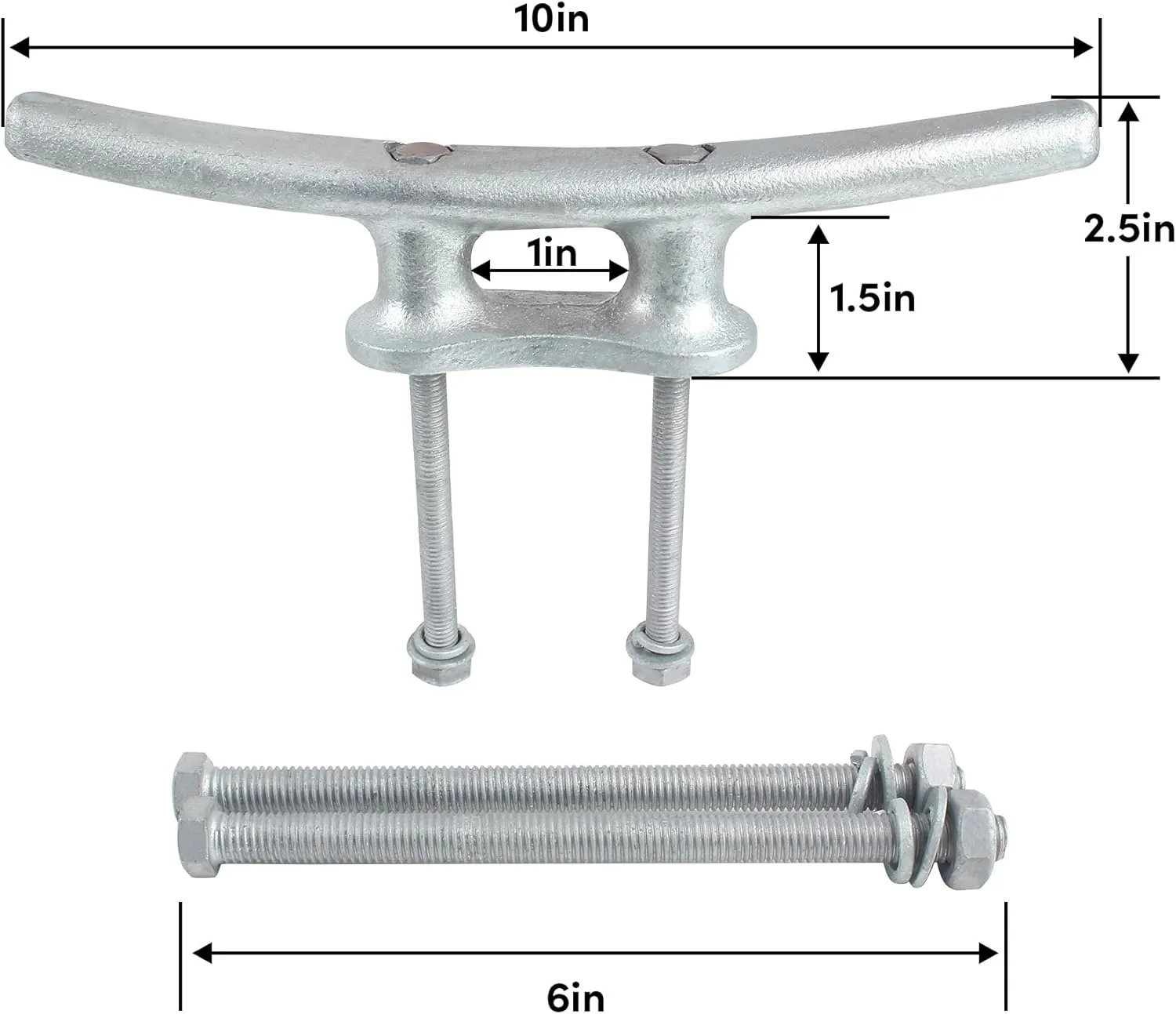 Dock Cleats 4/6/8/10 inch (4 Sizes), Boat Cleats with Hardware, Boat Dock Cleats Rope Cleats, Ideal for Boat Deck Yacht Kayak Dock or Home Decoration（2, 5, 4, 6,10 Pack