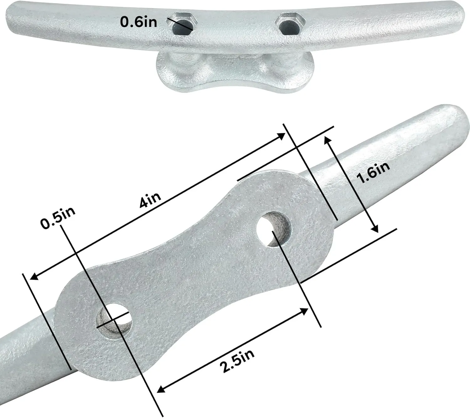 Dock Cleats 4/6/8/10 inch (4 Sizes), Boat Cleats with Hardware, Boat Dock Cleats Rope Cleats, Ideal for Boat Deck Yacht Kayak Dock or Home Decoration（2, 5, 4, 6,10 Pack