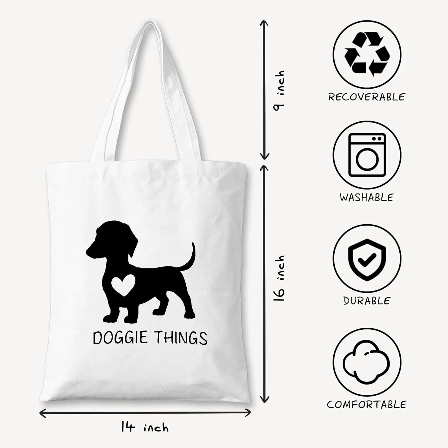 Doggie Things Canvas Tote Bag for Women, Dogs Lover Gift for Dog Mom, Birthday Christmas Cute Shepherd Gifts For Women.